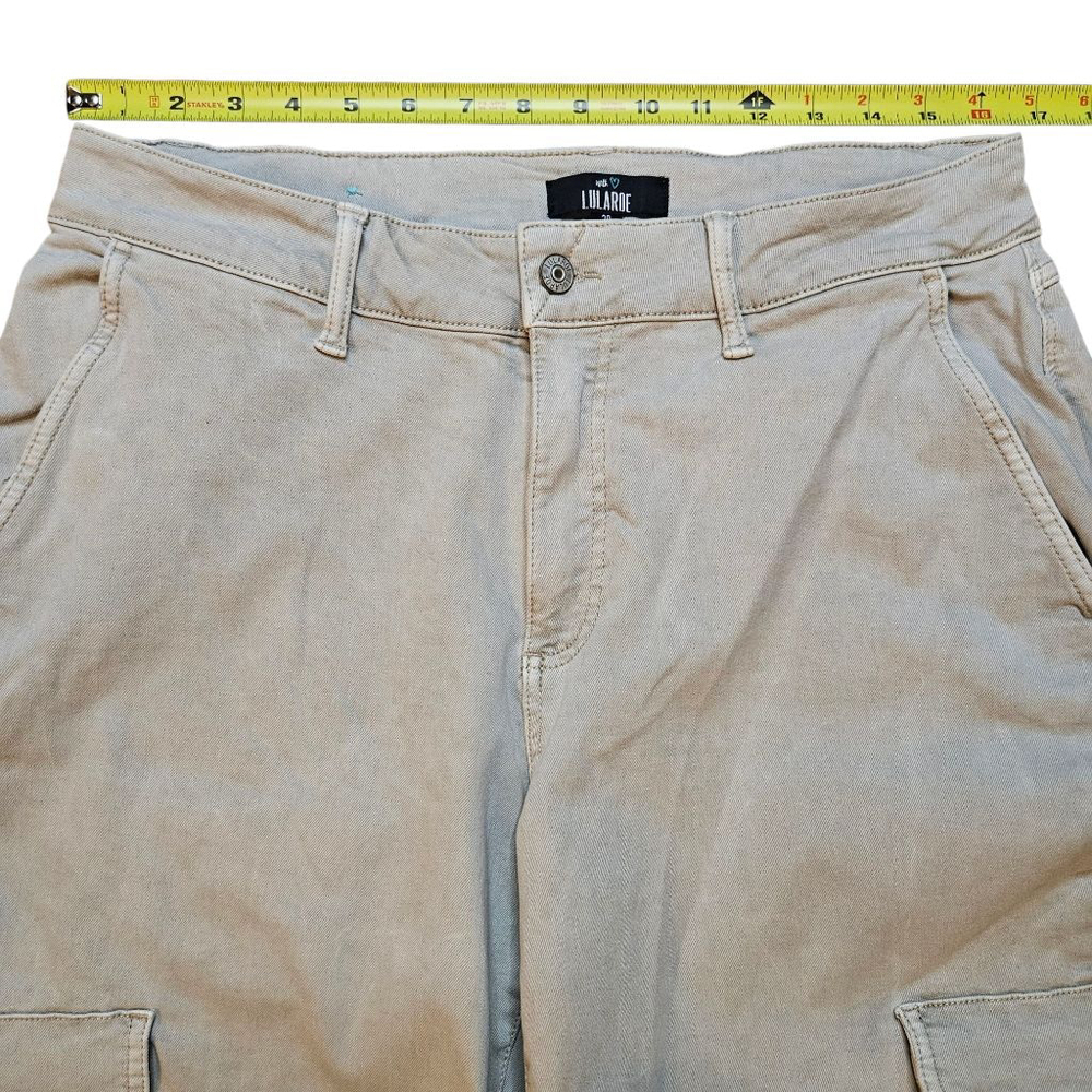 LuLaRoe 30 Khaki Utility Cargo Pants Soft Stretchy Twill - Picture 7 of 9